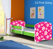 Dječji krevet ACMA s motivom, bočna zelena 160x80 cm 23 Pink Daisy