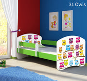 Dječji krevet ACMA s motivom, bočna zelena 180x80 cm 31 Owls