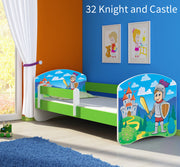 Dječji krevet ACMA s motivom, bočna zelena 180x80 cm 32 Knight