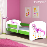 Dječji krevet ACMA s motivom, bočna zelena 180x80 cm 43 Konjić