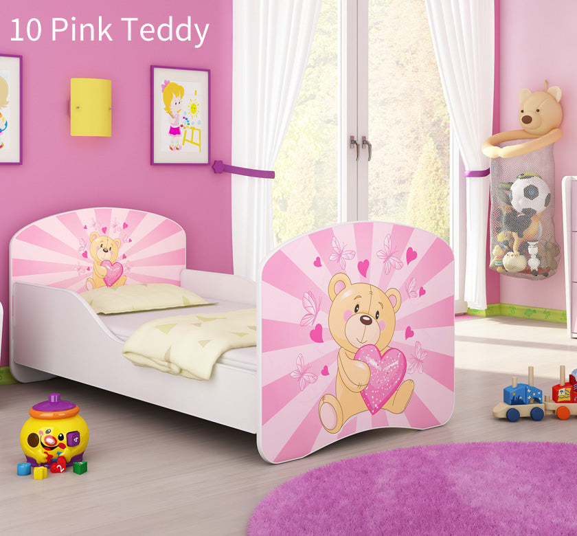 Dječji krevet ACMA s motivom 160x80 cm 10 Pink Teddy Bear