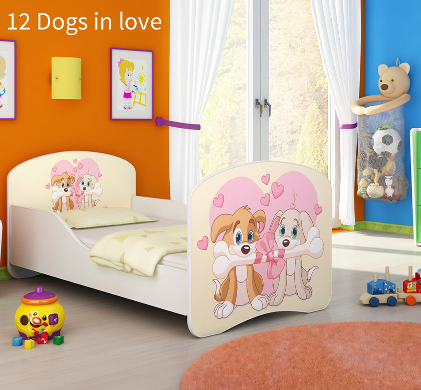 Dječji krevet ACMA s motivom 160x80 cm 12 Dogs in Love