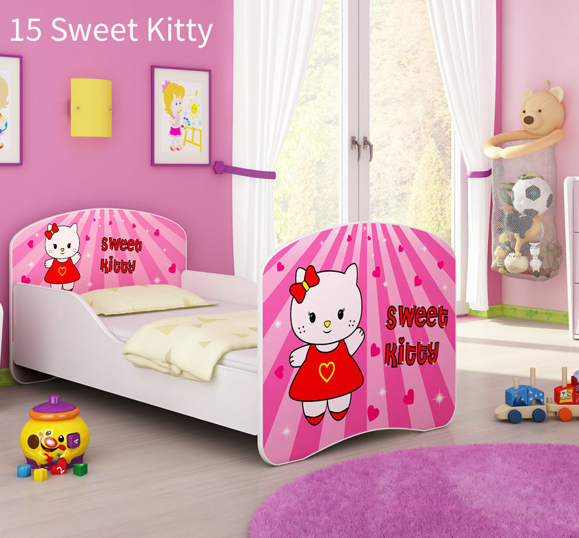 Dječji krevet ACMA s motivom 180x80 cm 15 Sweet Kitty