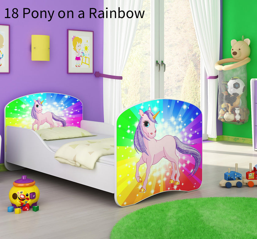 Dječji krevet ACMA s motivom 180x80 cm 18 Pony on a rainbow
