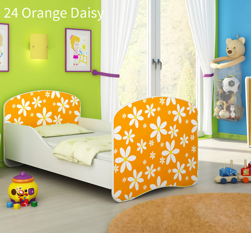 Dječji krevet ACMA s motivom 180x80 cm 24 Orange Daisy
