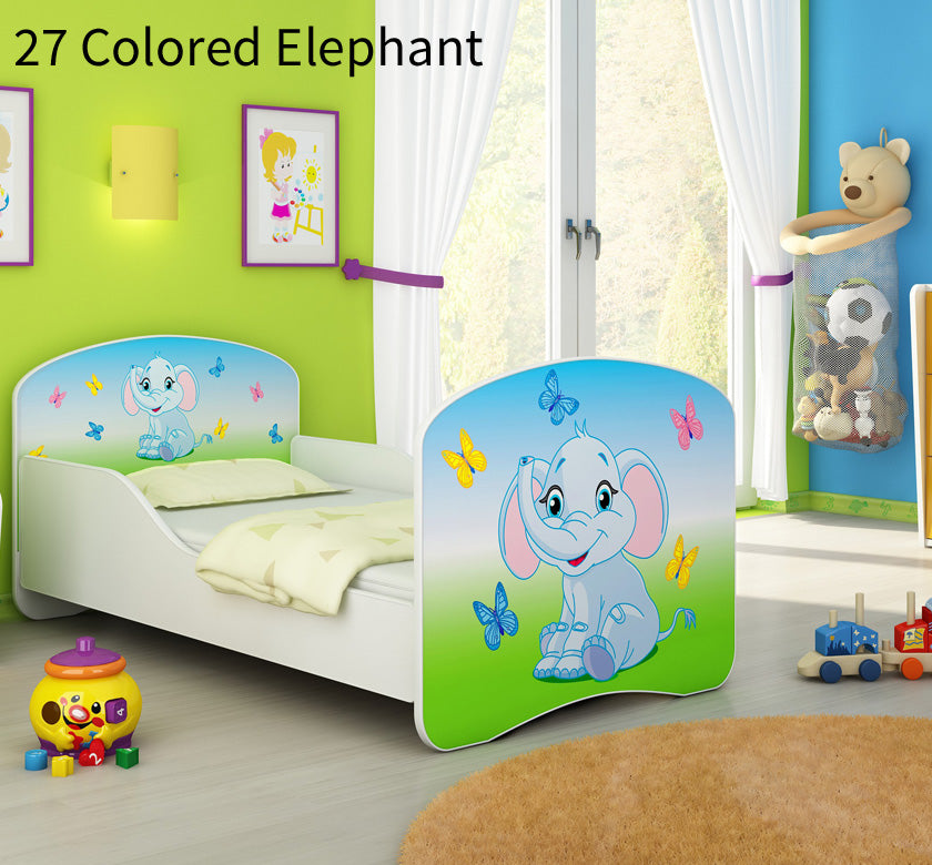 Dječji krevet ACMA s motivom 180x80 cm 27 Colored Elephant