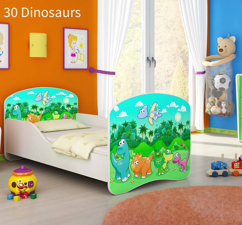 Dječji krevet ACMA s motivom 140x70 cm 30 Dinosaurs
