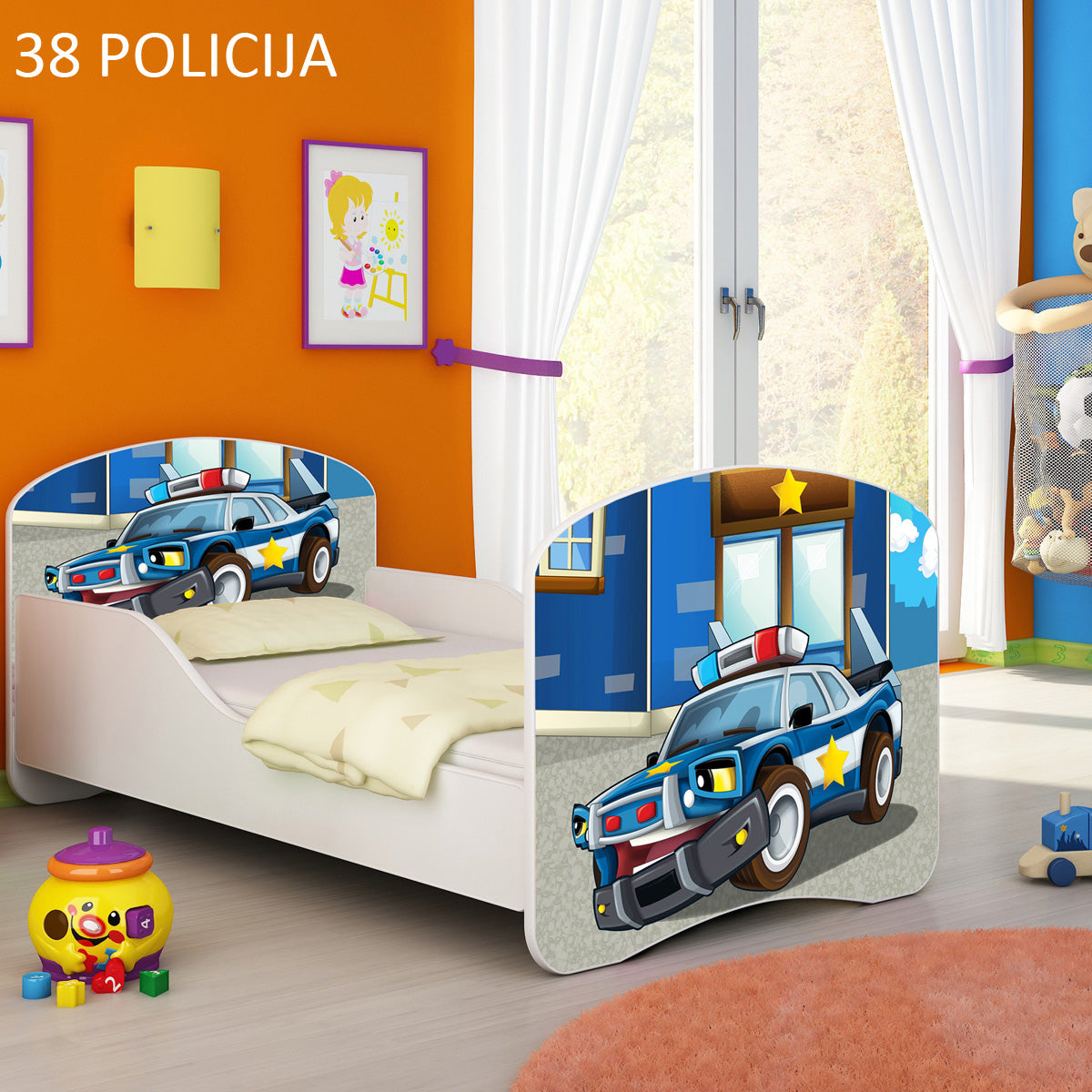 Dječji krevet ACMA s motivom 140x70 cm 38 Policija