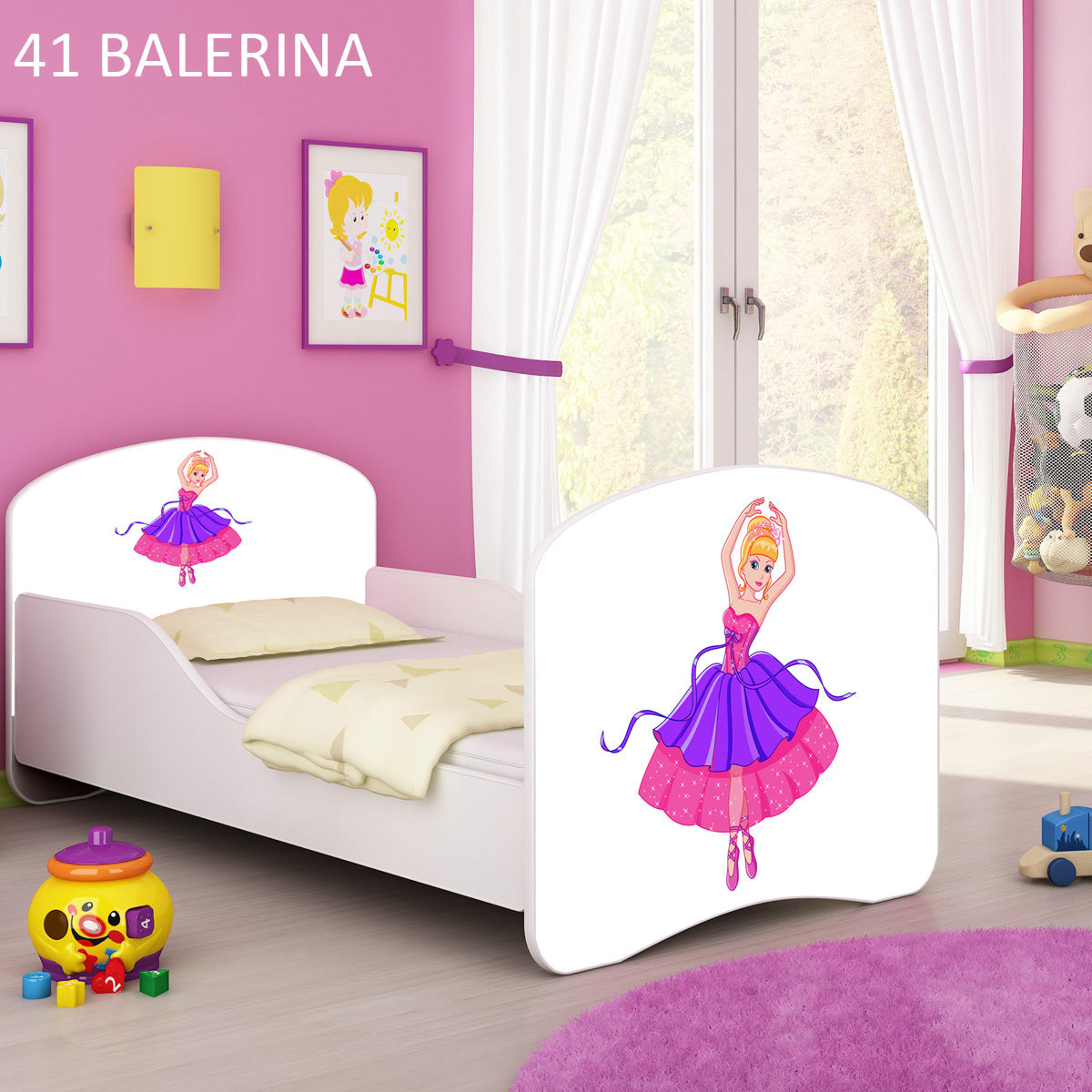 Dječji krevet ACMA s motivom 140x70 cm 41 Balerina
