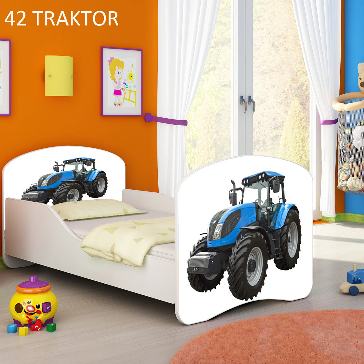 Dječji krevet ACMA s motivom 180x80 cm 42 Traktor