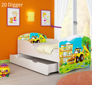 Dječji krevet ACMA s motivom + ladica 180x80 cm 20 Digger