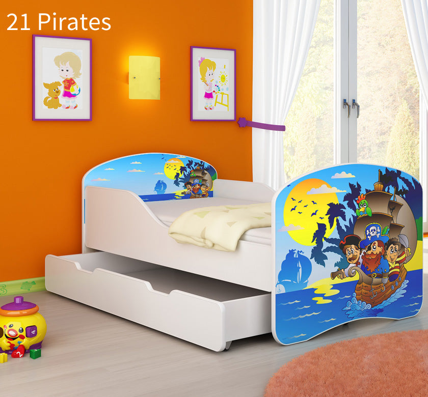 Dječji krevet ACMA s motivom + ladica 180x80 cm 21 Pirates