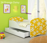 Dječji krevet ACMA s motivom + ladica 140x70 cm 24 Orange Daisy
