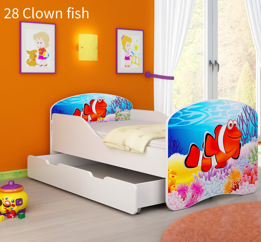 Dječji krevet ACMA s motivom + ladica 160x80 cm 28 Clown Fish