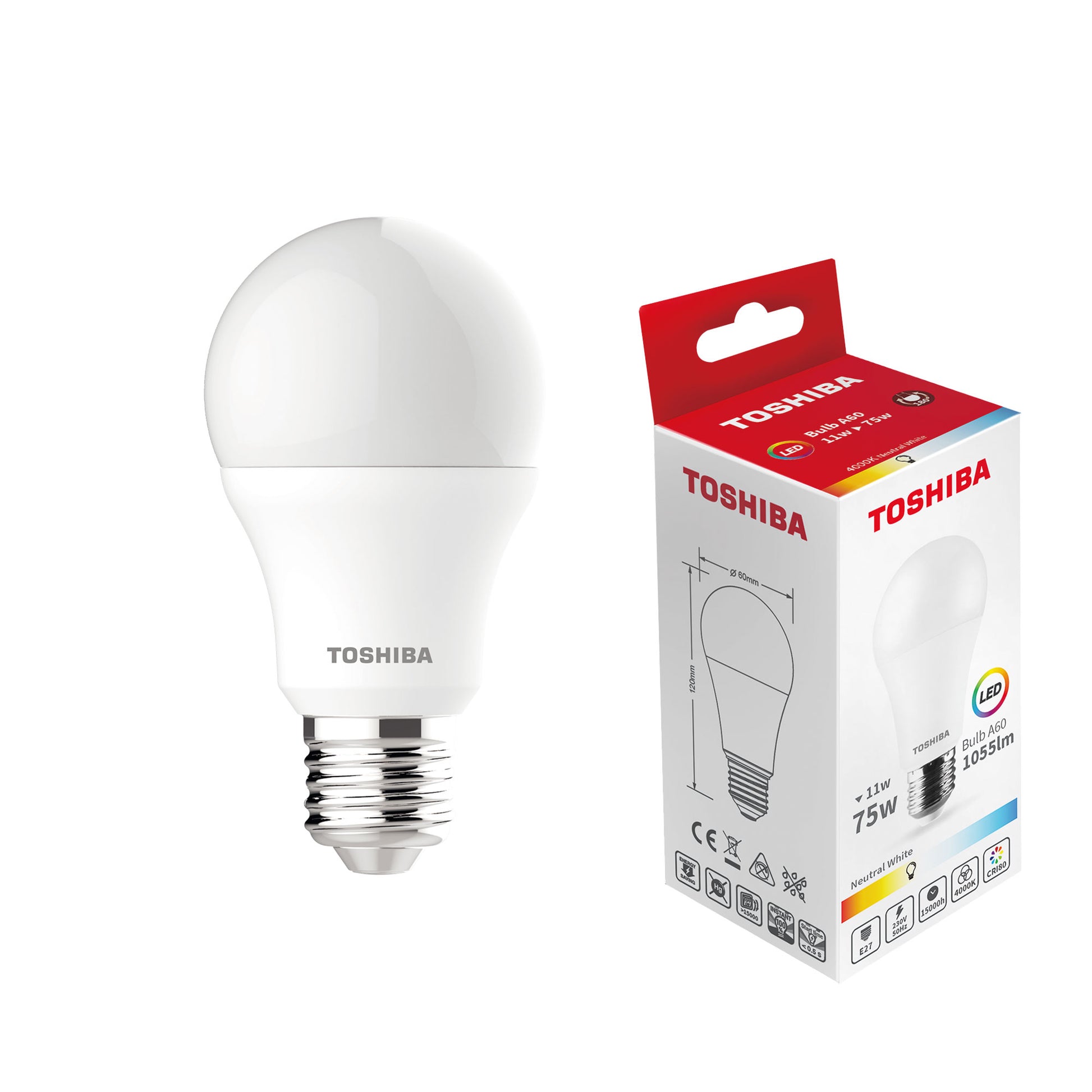 LED E-27 11W A60 4000K TOSHIBA