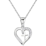 Ogrlica Elegant Cross - Srebrna KP28756