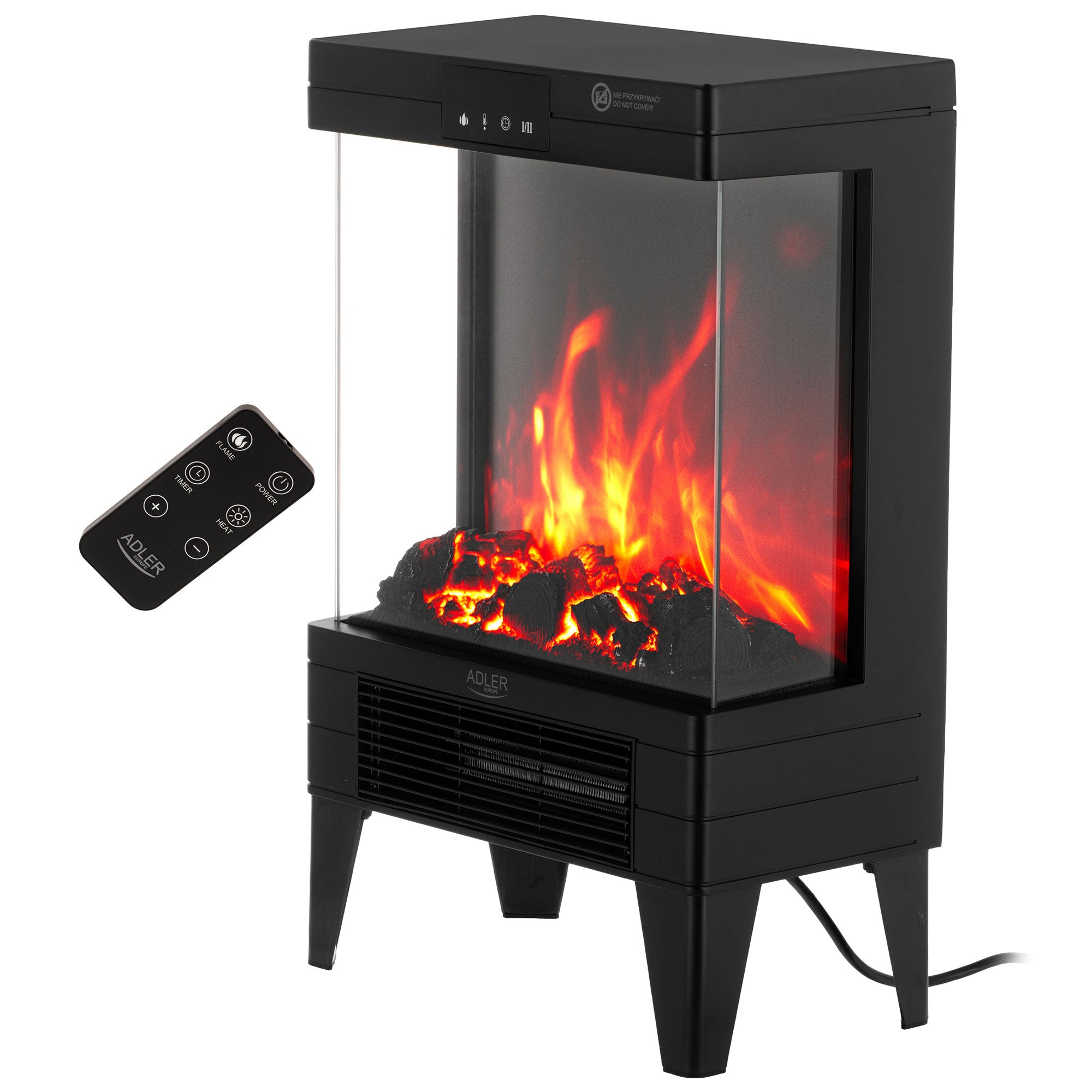 Električni kamin s daljinskim upravljačem, Adler AD 7755