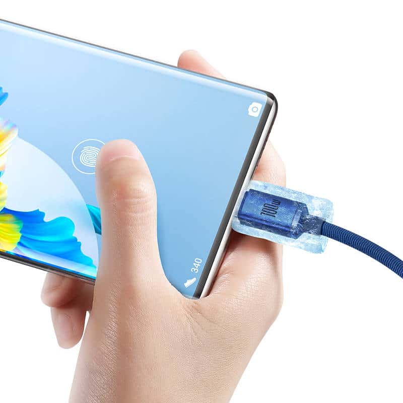 Baseus Crystal Shine kabel USB na USB-C 5A100W1.2m (plavi)