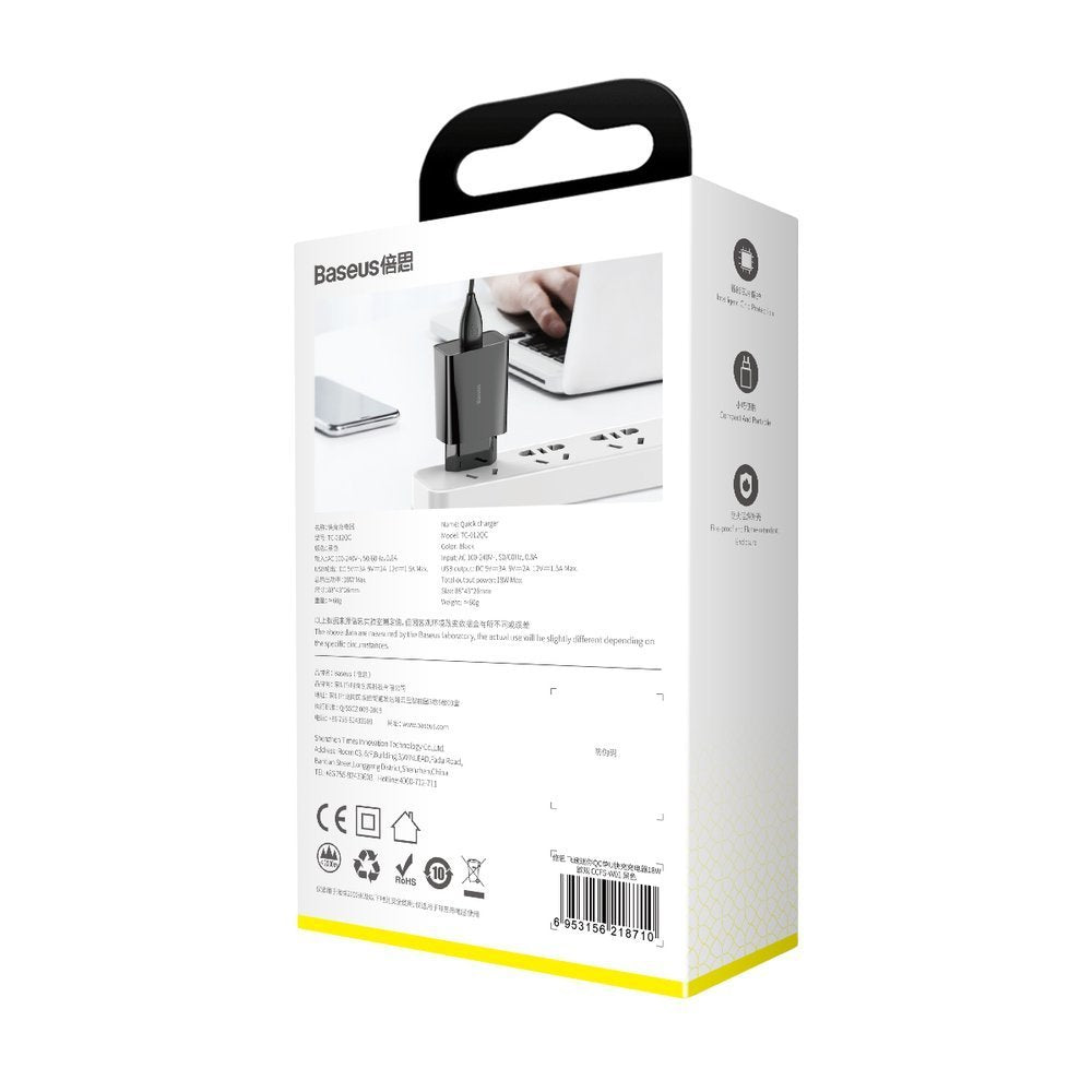 BASEUS Speed Mini QC 1x USB brzi punjač 18W EU