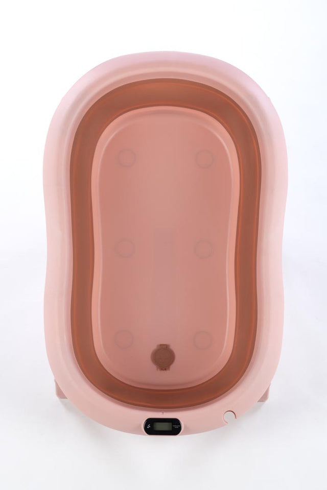 Sklopiva kadica s podlogom i termometrom dark pink