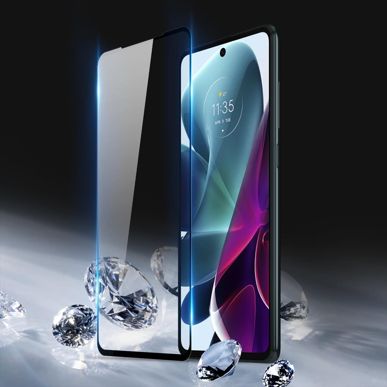 Dux Ducis 9D kaljeno staklo preko cijelog zaslona 9H s okvirom za Motorola Moto G200 5G / Edge S30