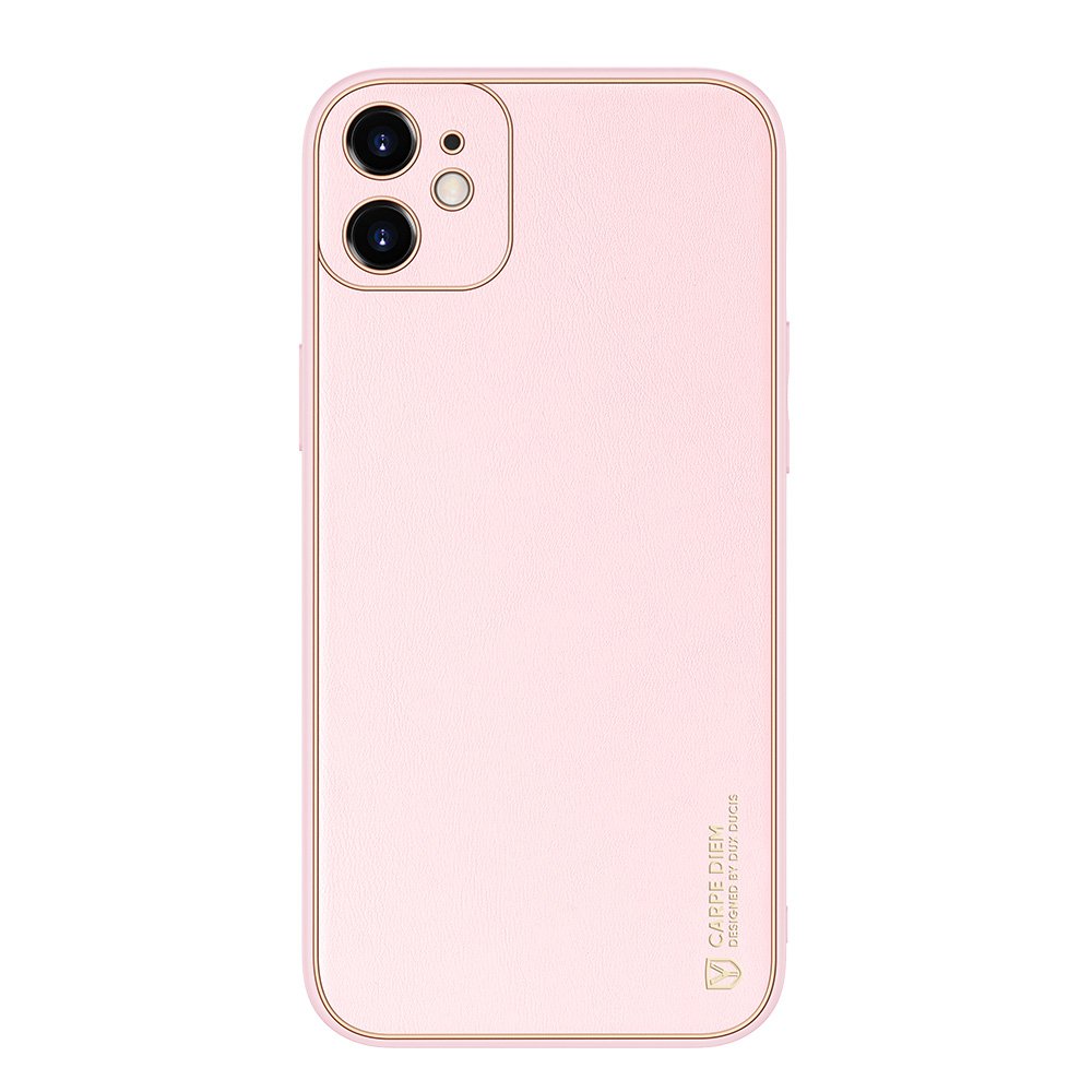 Dux Ducis Yolo elegantno kućište izrađeno od meke TPU i PU kože za iPhone 12 pink boje