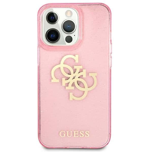 Guess maska za iPhone 13 Pro ružičasta hardcase Glitter 4G Big Logo