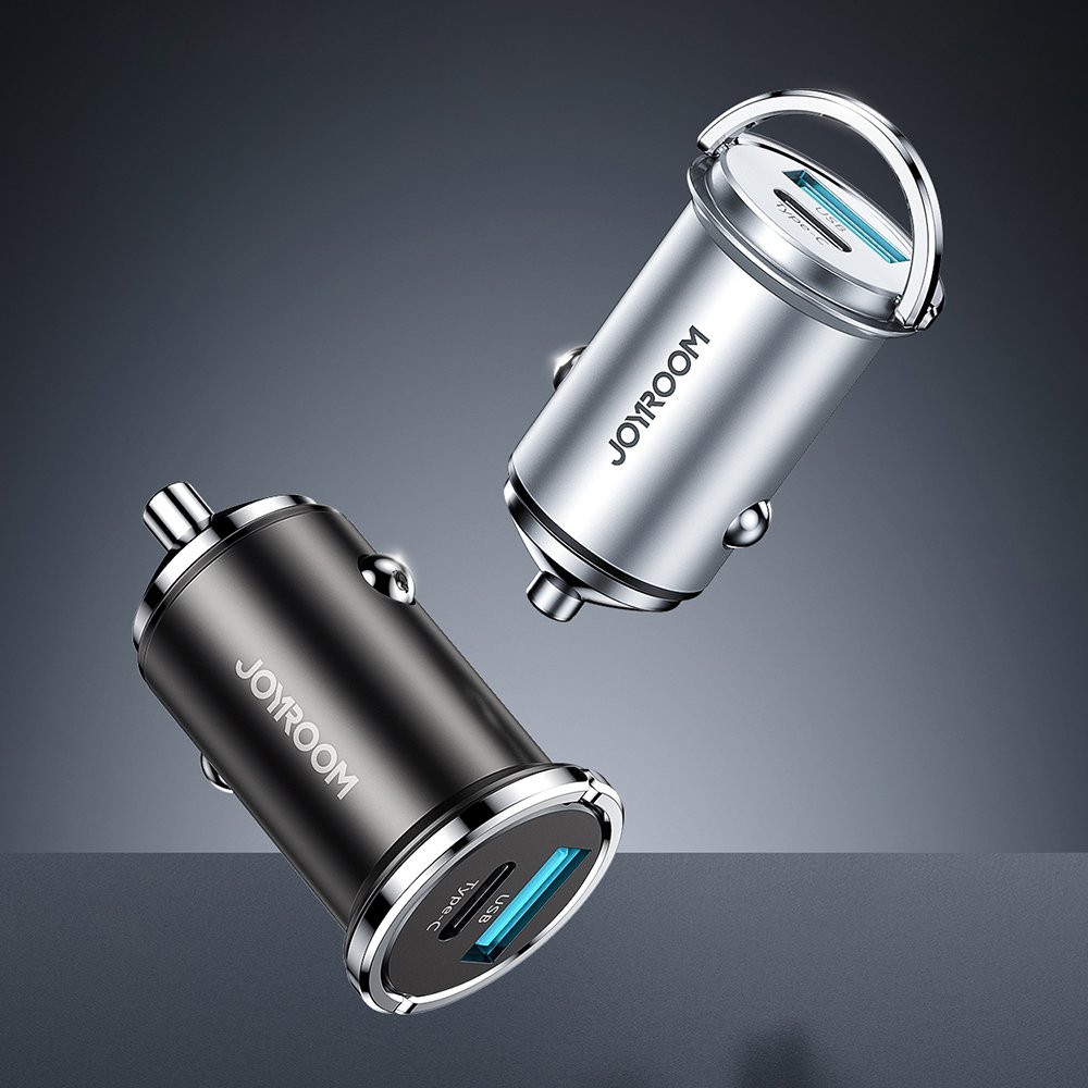Joyroom mini dual port USB Type C / USB 20 W 5A punjač za automobil Power Delivery Quick Charge 3.0 AFC SCP