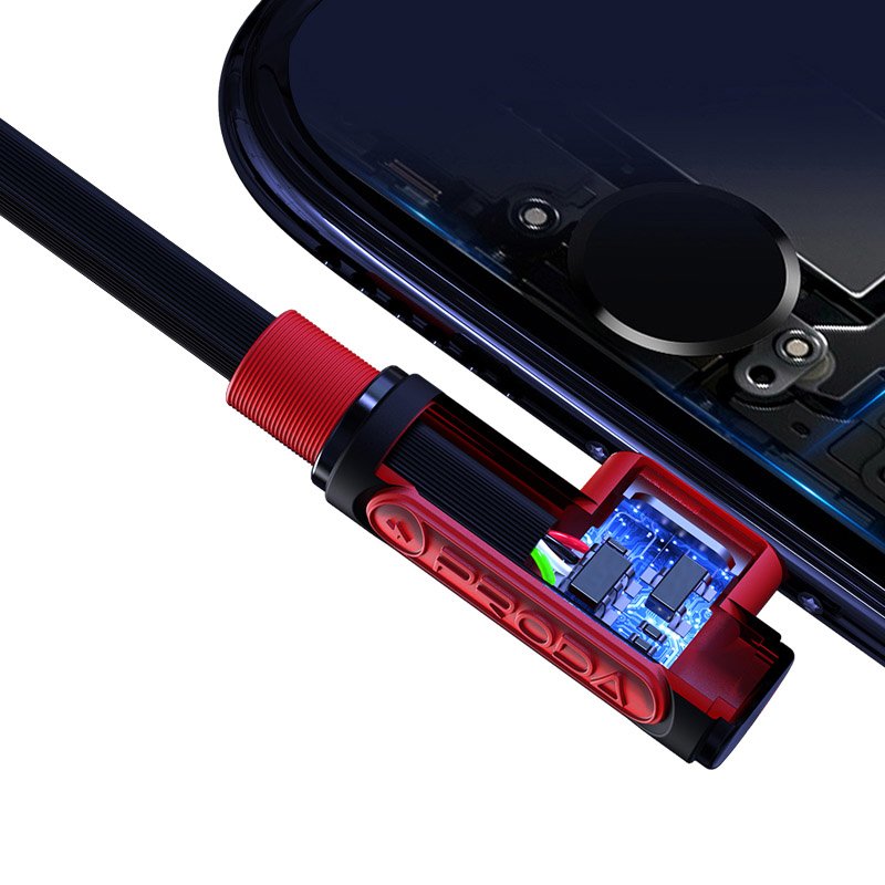 Proda Sparta USB - 2x Lightning / USB Typ C kutni kabel 5A 1m