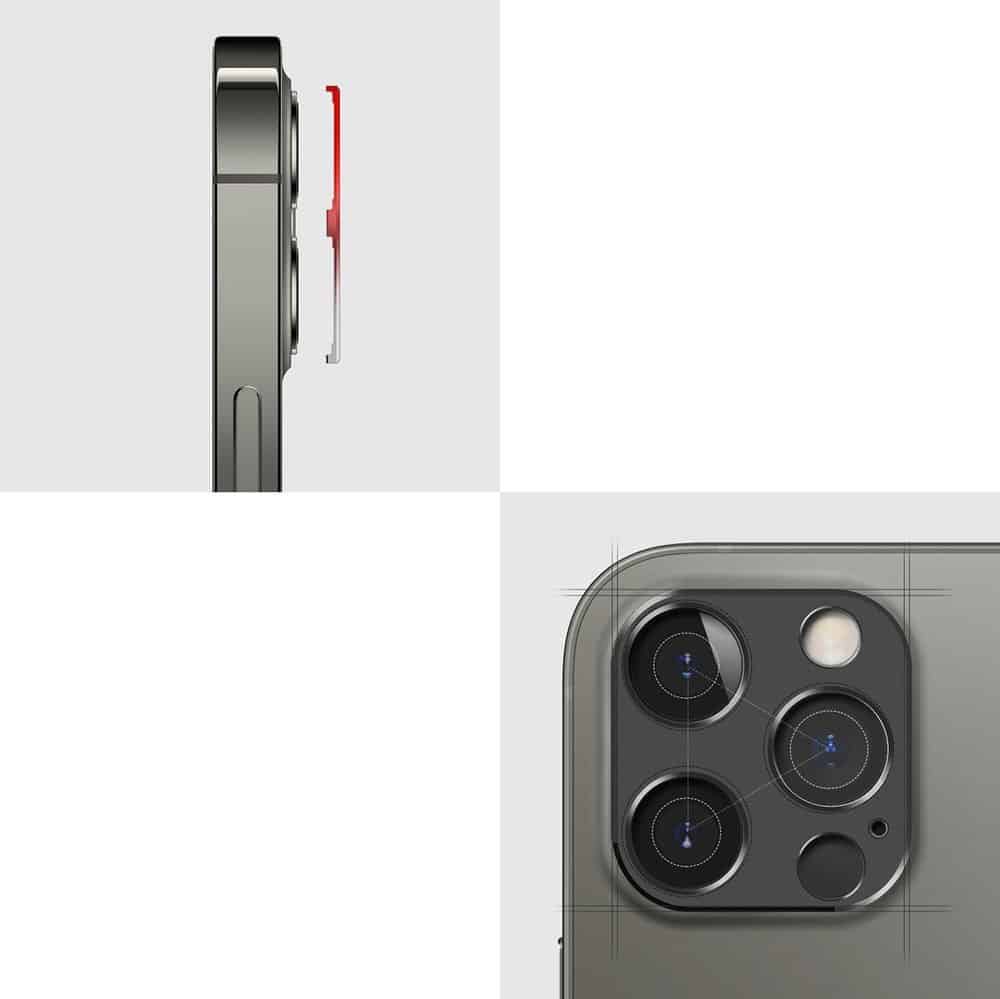 Ringke Camera Styling super izdržljiva zaštita za stražnju kameru iPhone 12 Pro srebrna