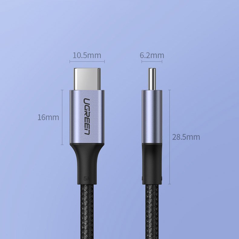 Ugreen USB Type C-Type C kabel 5 A PD QC100 W 3.0 FCP 1 m