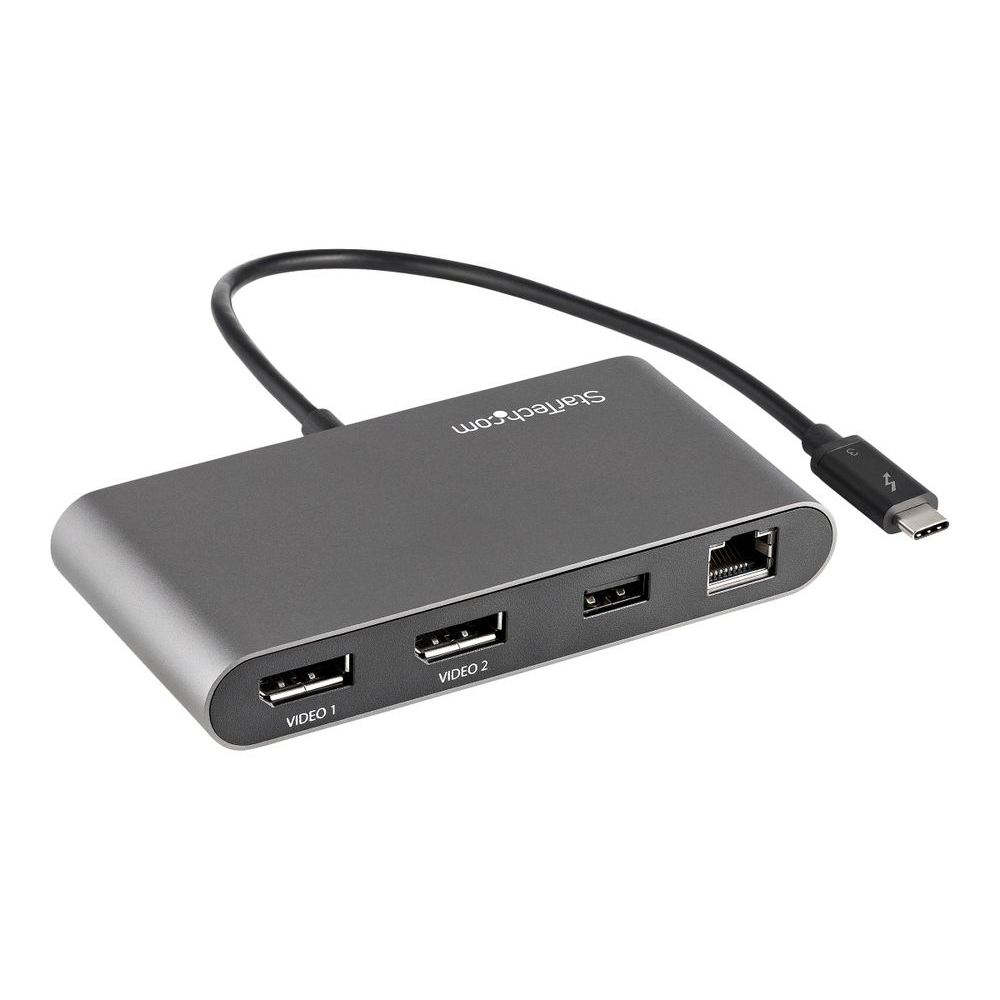 StarTech.com TB3DKM2DPL priključna stanica i replikator porta za prijenosno računalo Žičano Thunderbolt 3 Sivo