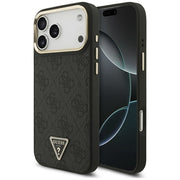 GUESS maskica za IPHONE 17 Pro Max kompatibilna s MagSafe (4G PU s trokutastim logotipom) zlatno-crna