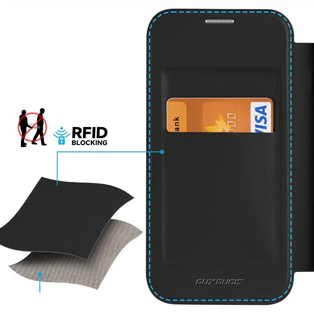DUX DUCIS Skin X Pro - MagSafe kompatibilna preklopna torbica za Apple iPhone 15 crna