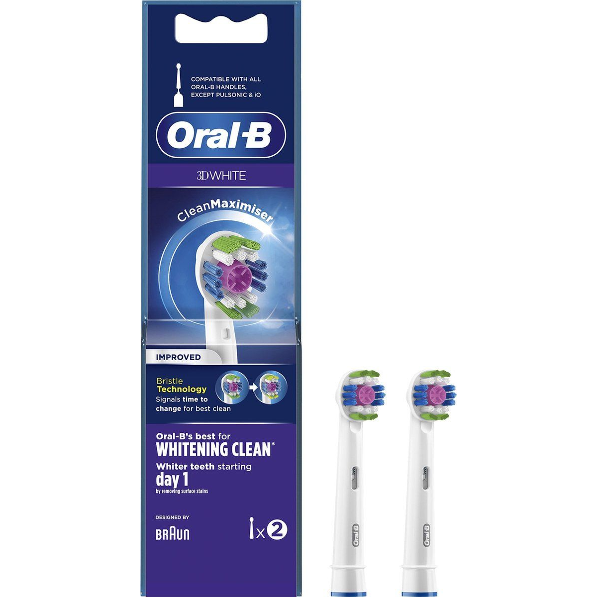 Oral-B 3D White Clean Maximiser Brush Heads 2 kom Bijelo