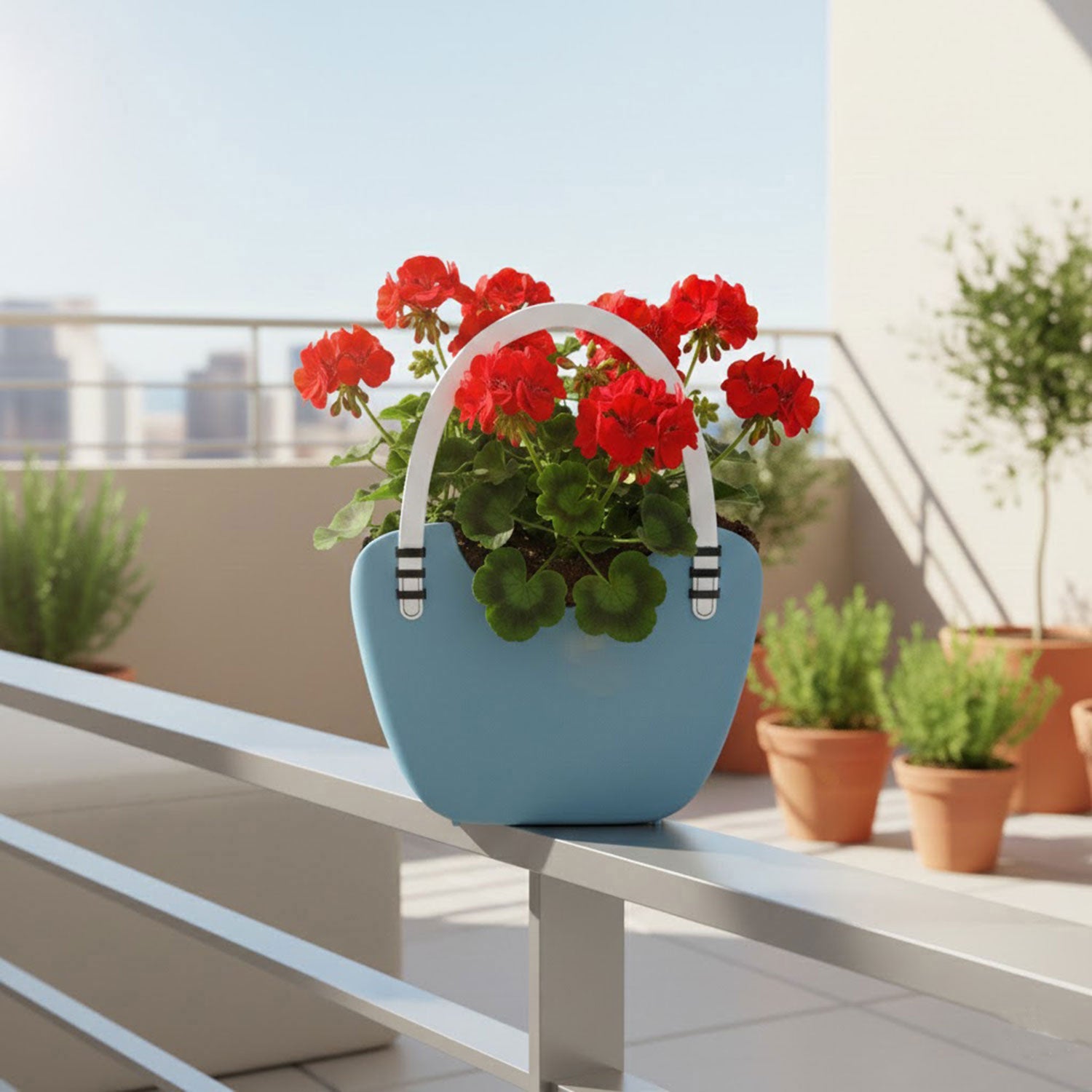 Flower bag tegla - boja plava