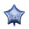 Folija balon zvijezda plava Happy Birthday 40cm