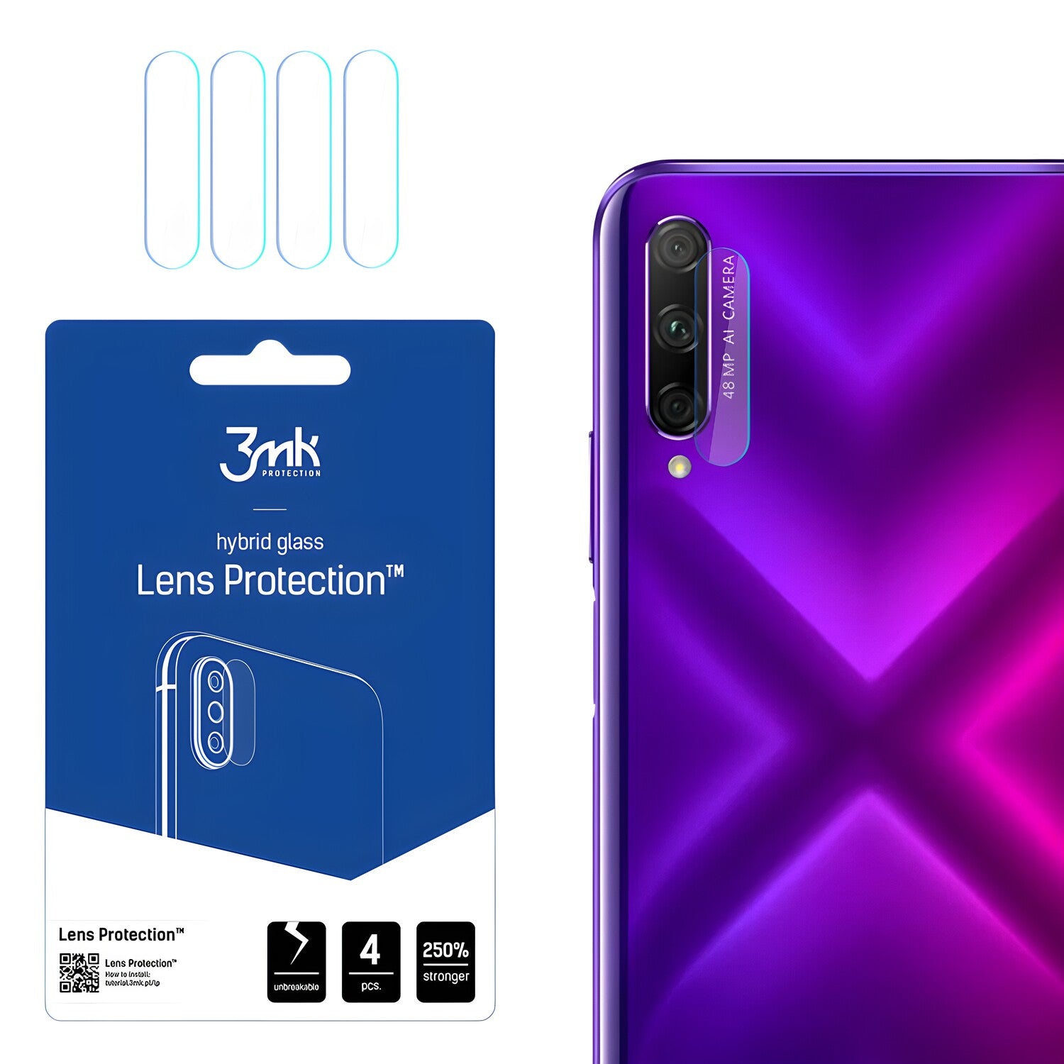 4x Staklo za kameru 3mk za Honor 9X Pro - Prozirna KP22586