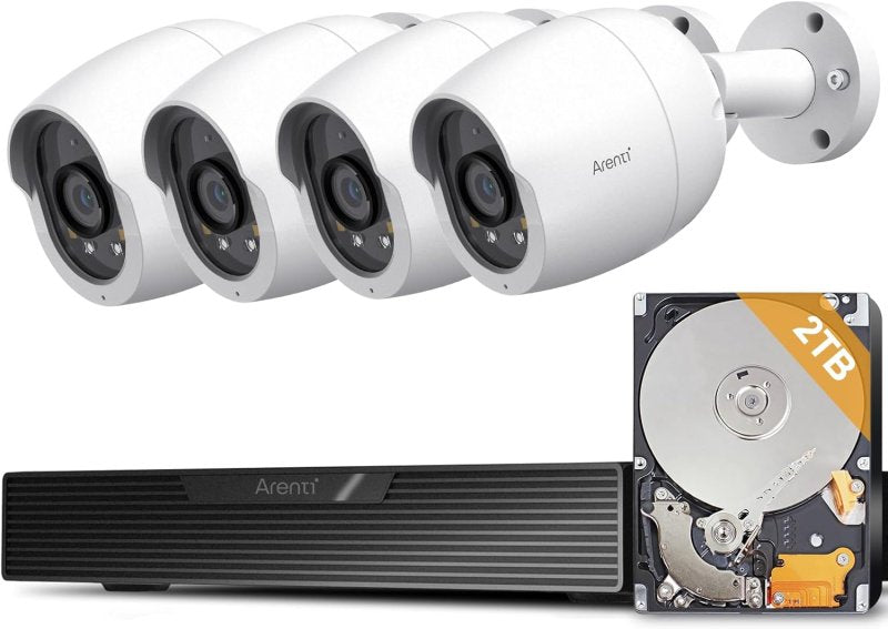 Arenti 8MP/4K 8CH sigurnosni sustav s 4 IP kamere i 2 TB HDD