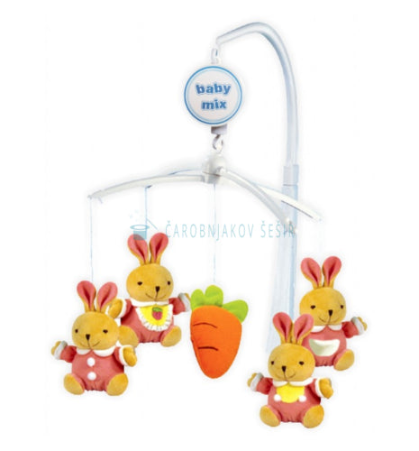 Baby Mix vrtuljak Pink Rabbits