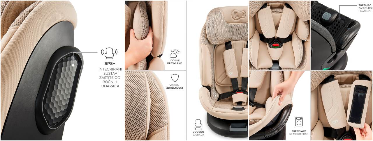 Kinderkraft autosjedalica XPEDITION 3 i-Size 0-36 kg (40-150 cm) 360, Grey