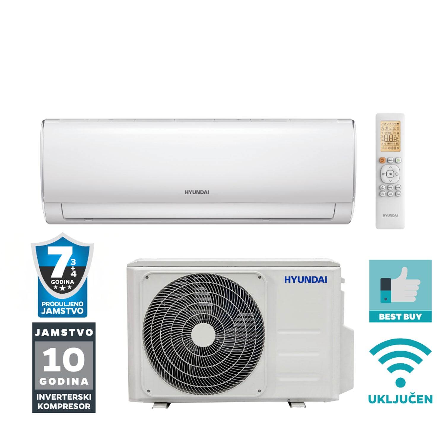 Klima uređaj komplet Hyundai 2.6 kW Performance Inverter Plus - ASCI-098CBW4B/AS