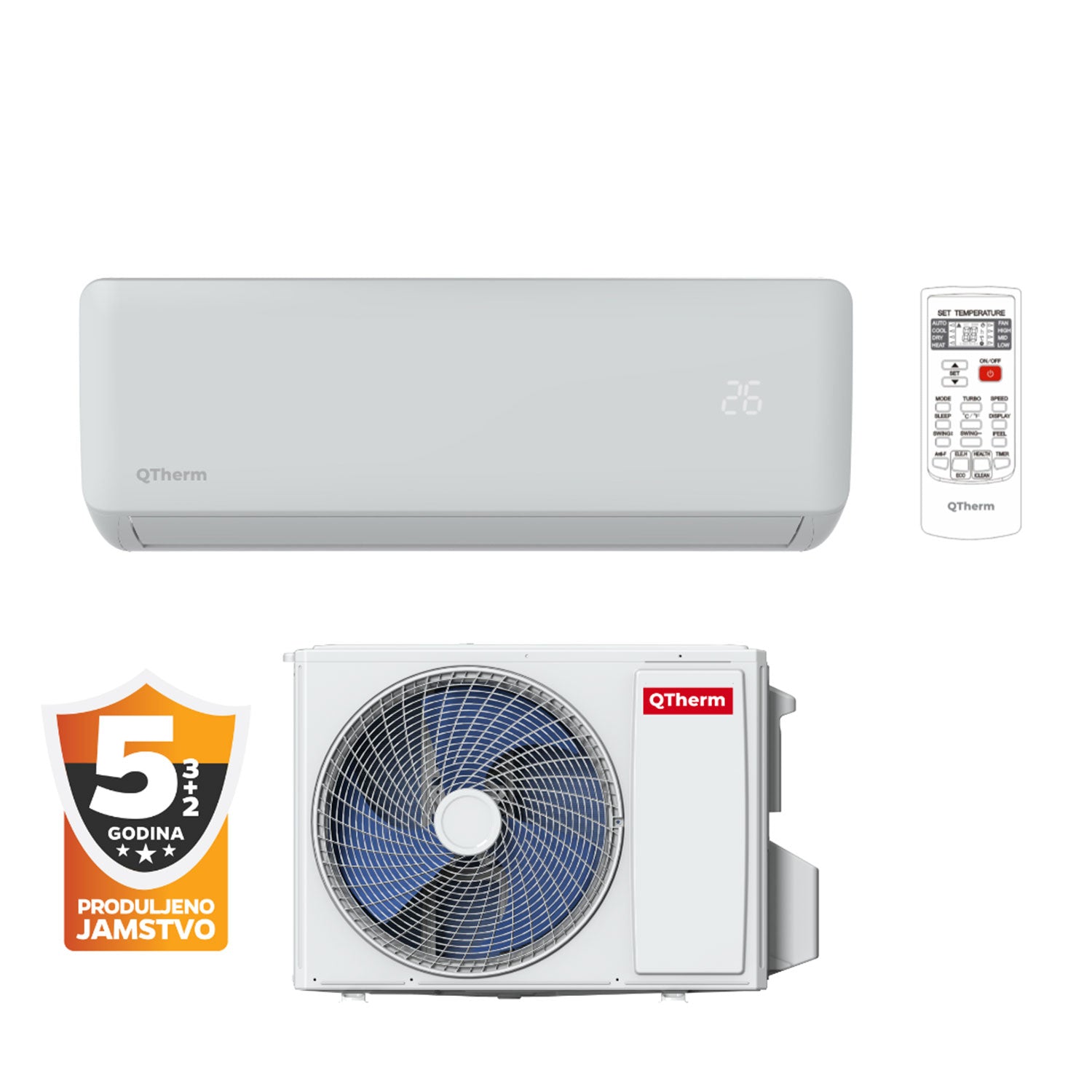 Klima uređaj komplet QTherm 3.4 kW Flash Inverter