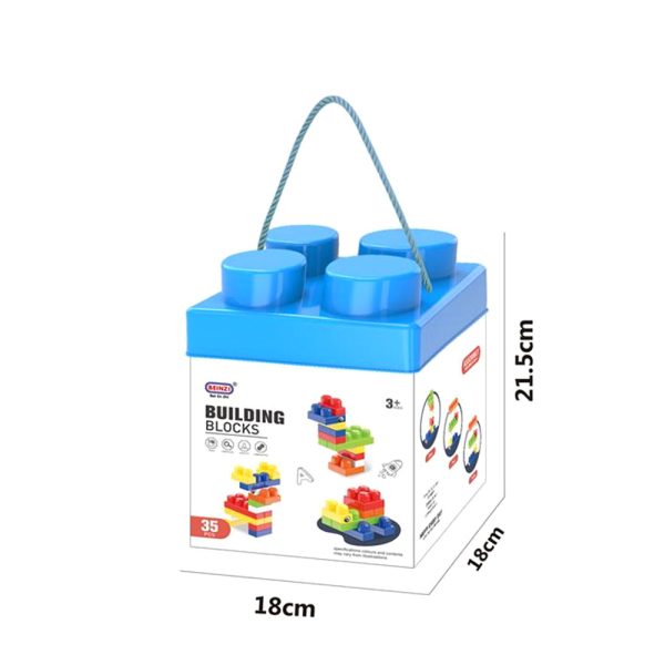 Kocke Building Blocks Medium – plava kutija 35 komada