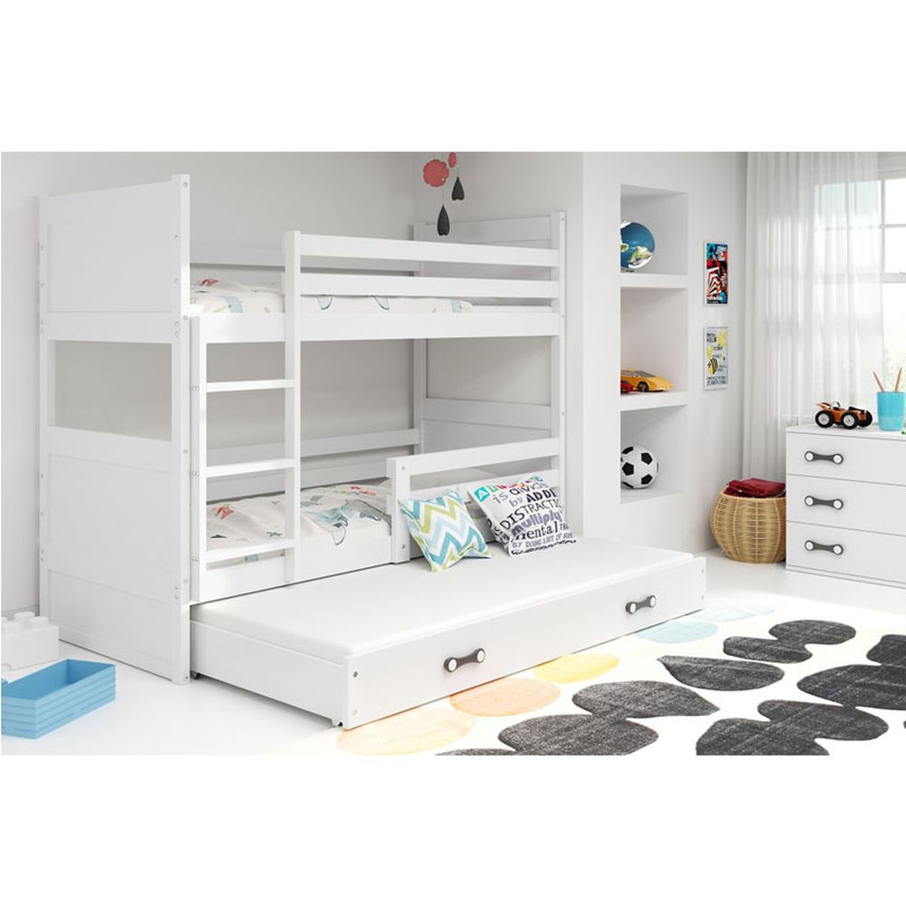 Krevet BMS Rico na kat za 3 osobe 200x90 cm, BIA bijela