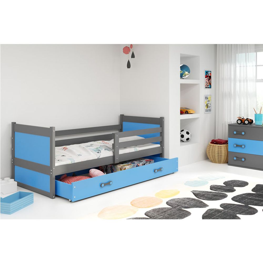 Krevet BMS Rico + ladica 200x90 cm, GRF plava