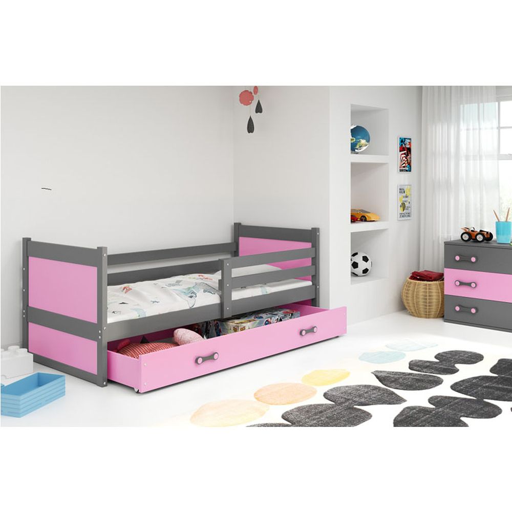 Krevet BMS Rico + ladica 190x80 cm, GRF roza