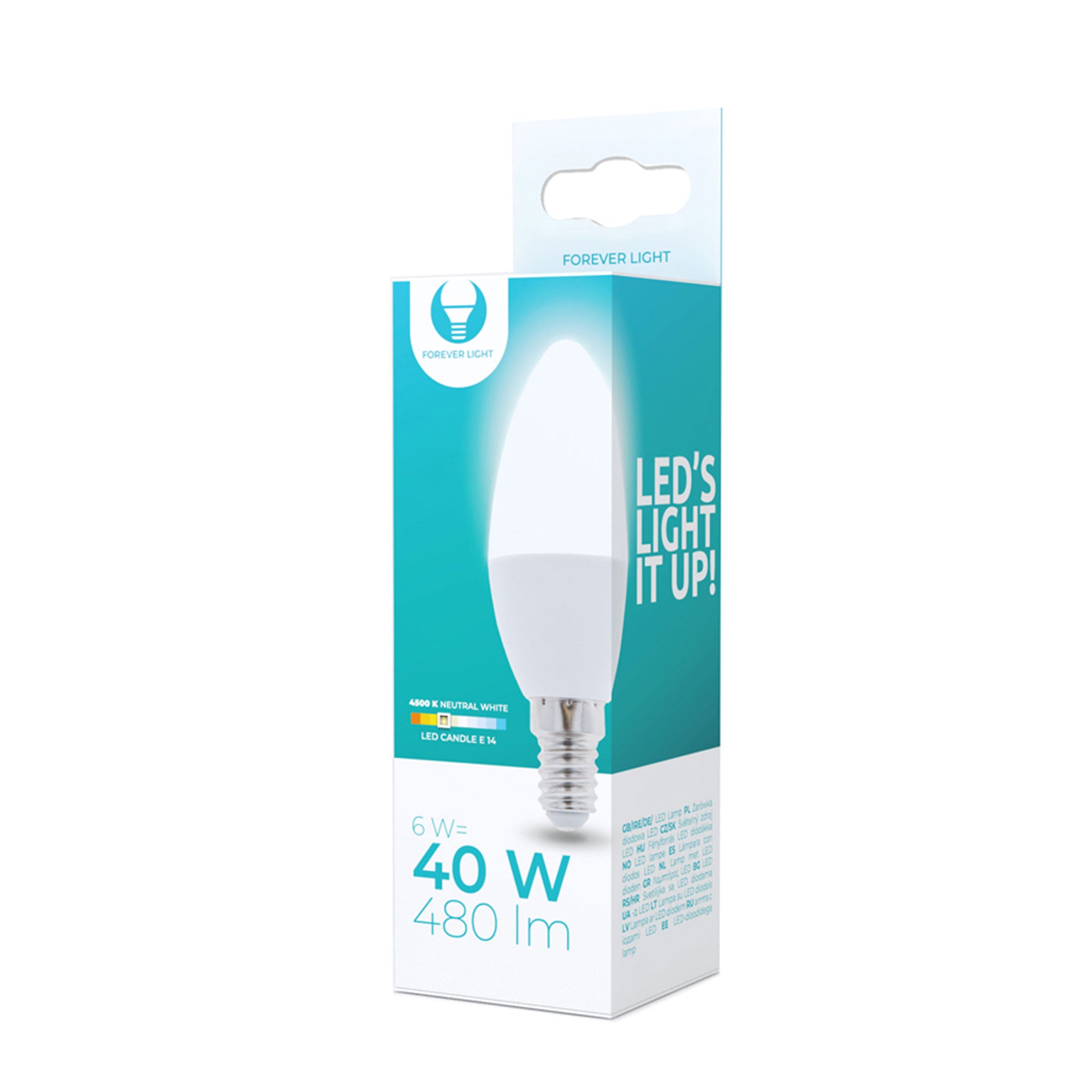 LED E-14 6W C37 4500K Forever