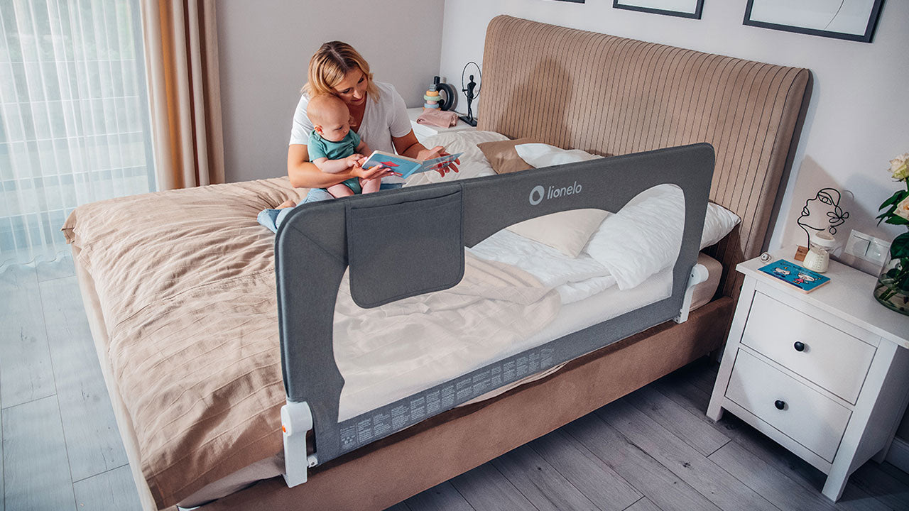 Lionelo zaštitna ograda za krevet Hanna 150x66 cm, Grey