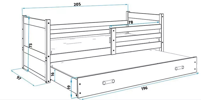 Krevet BMS Rico za 2 osobe 200x90 cm, GRF